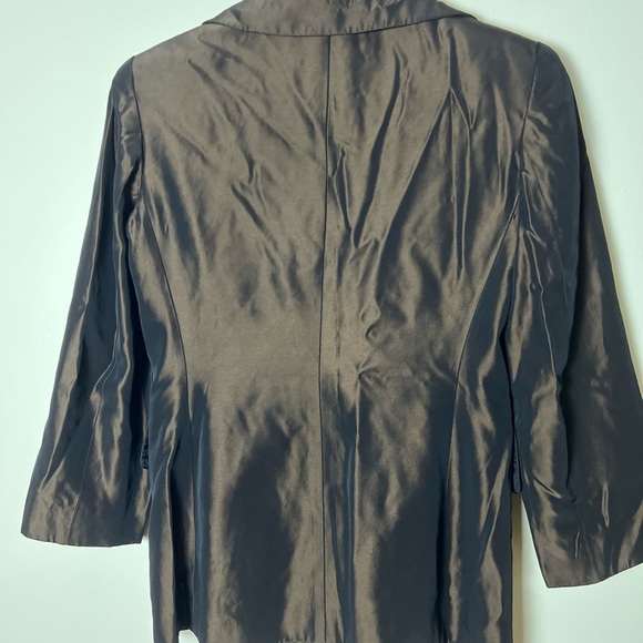Tahari Womens Blazer 2 Coat Metallic Brown Career Button Luxe Neutral Old money - Picture 13 of 16